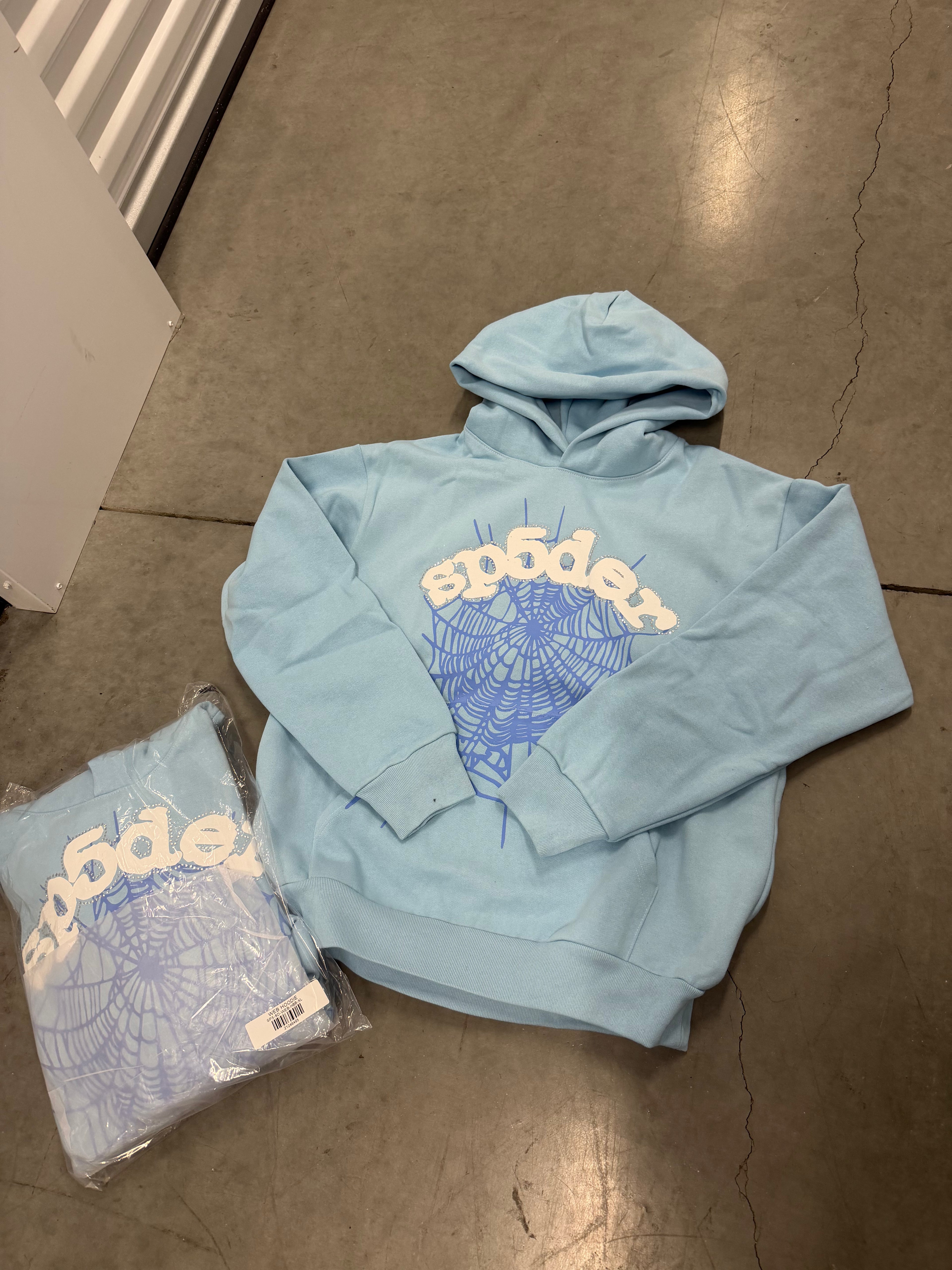 Light Blue Rhinestone Hoodie